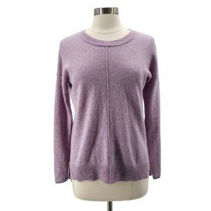Tahari Pure Luxe Cashmere Purple Knit Sweater Womens Medium